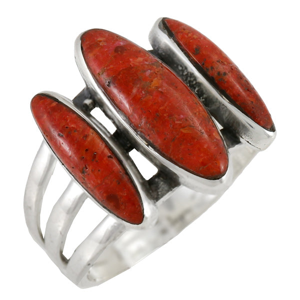 Coral Ring Sterling Silver R2502-C74