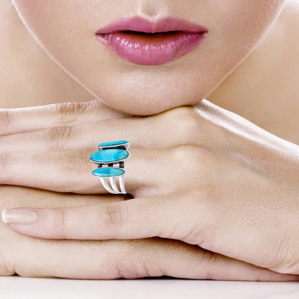 Turquoise Ring Sterling Silver R2502-C75