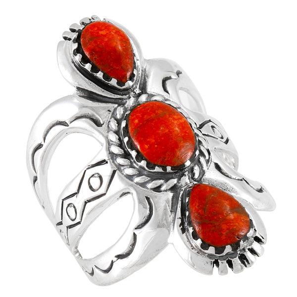 Coral Ring Sterling Silver R2503-C74