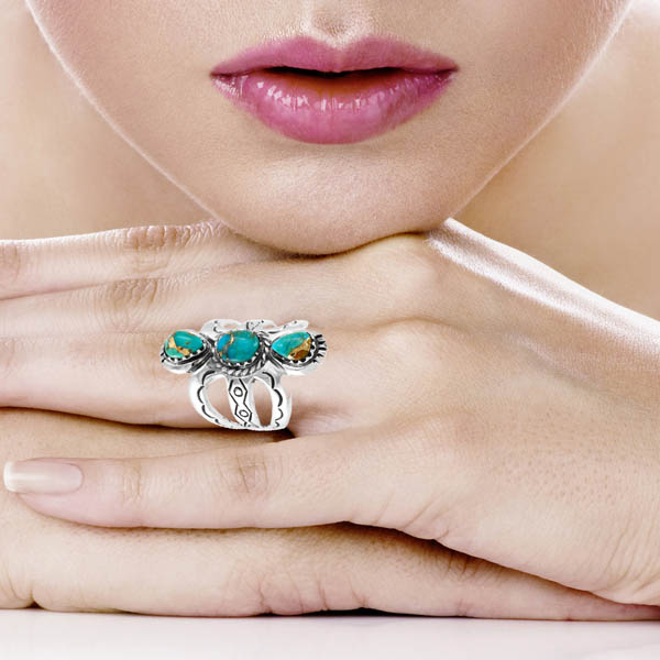 Matrix Turquoise Ring Sterling Silver R2503-C84