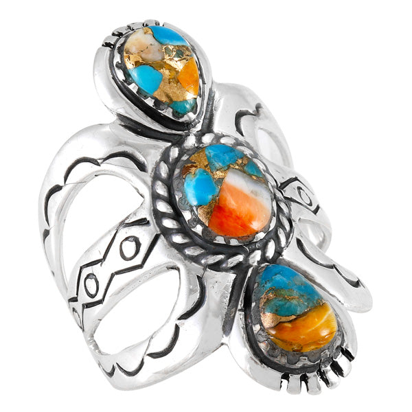 Spiny Turquoise Ring Sterling Silver R2503-C89