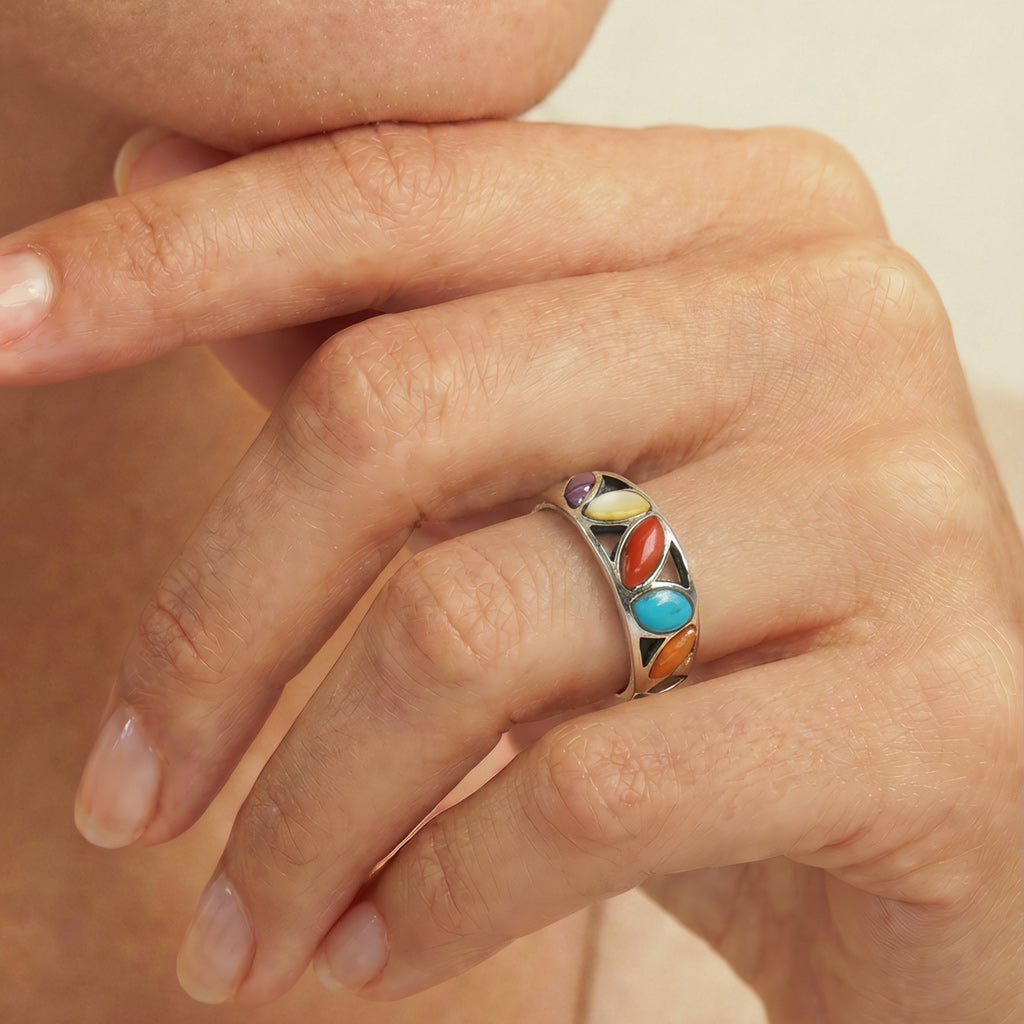 Multicolor Ring Sterling Silver R2505-C71