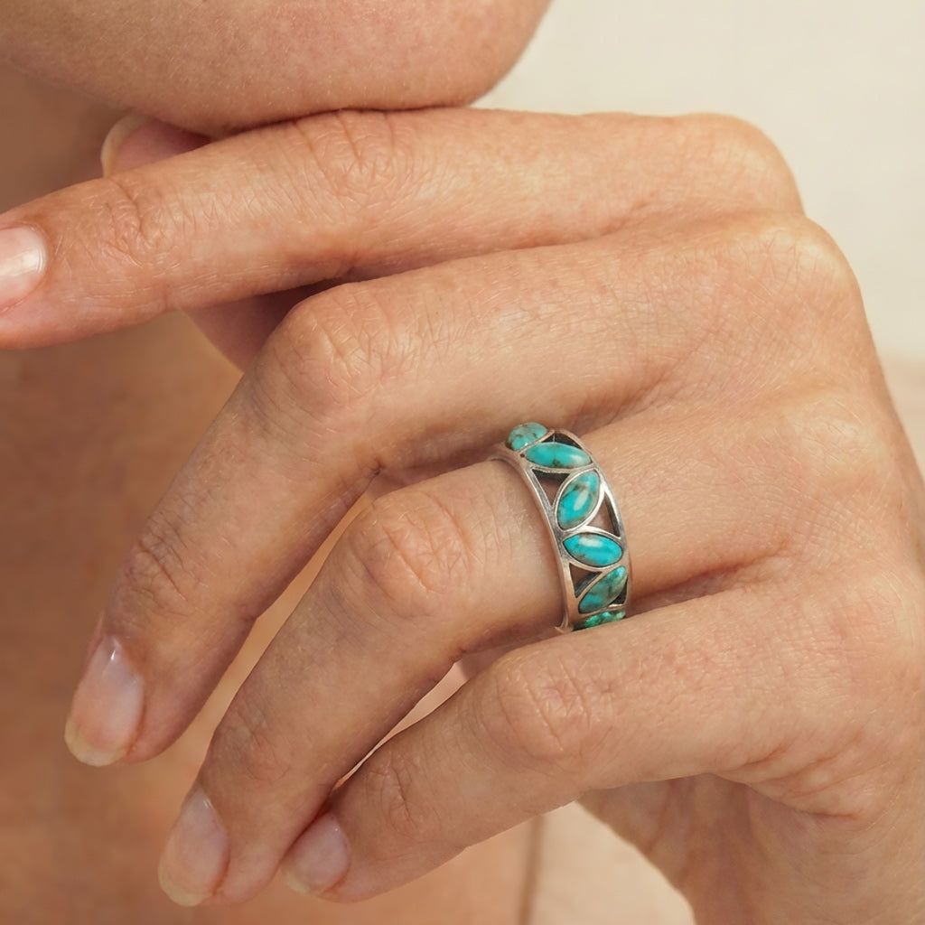 Turquoise Ring Sterling Silver R2505-C75
