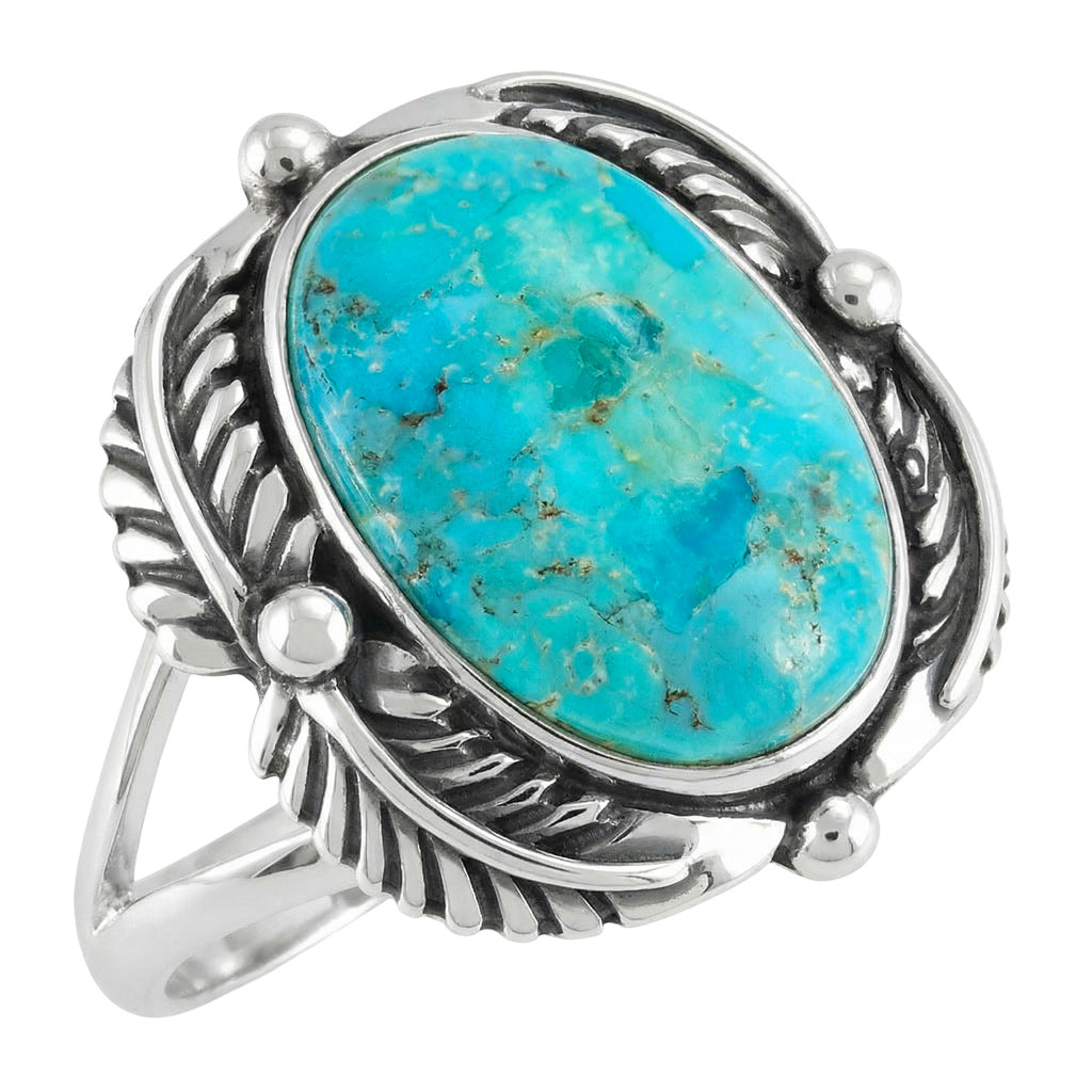 Turquoise Leaf Ring Sterling Silver R2511-C75