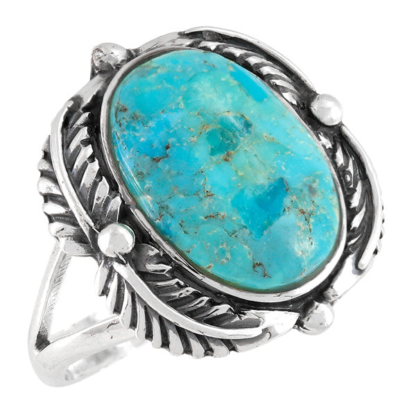 Turquoise Leaf Ring Sterling Silver R2511-C75