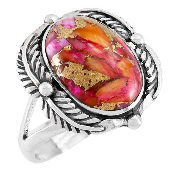 Plum Spiny Leaf Ring Sterling Silver R2511-C92