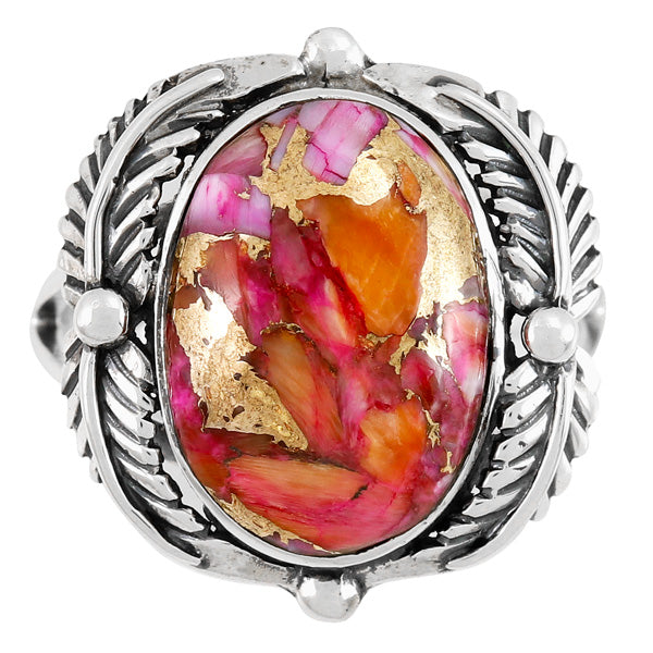 Plum Spiny Leaf Ring Sterling Silver R2511-C92