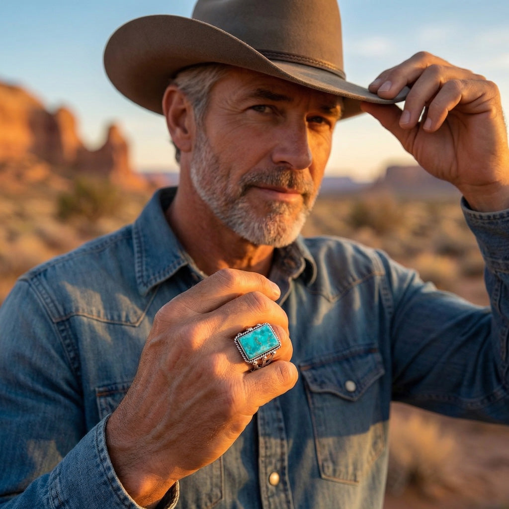 FINAL CLEARANCE - Turquoise Ring SilveryCopper™ R2512-SB-C75