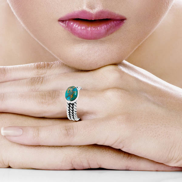 Matrix Turquoise Ring Sterling Silver R2514-C84