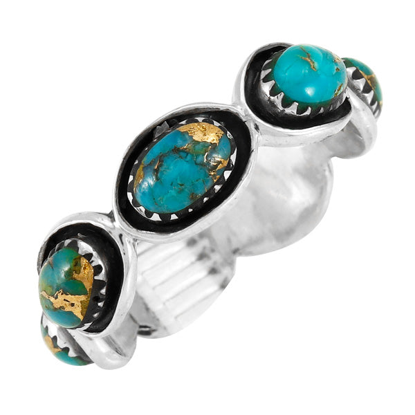Matrix Turquoise Eternity Ring Sterling Silver R2515-C84