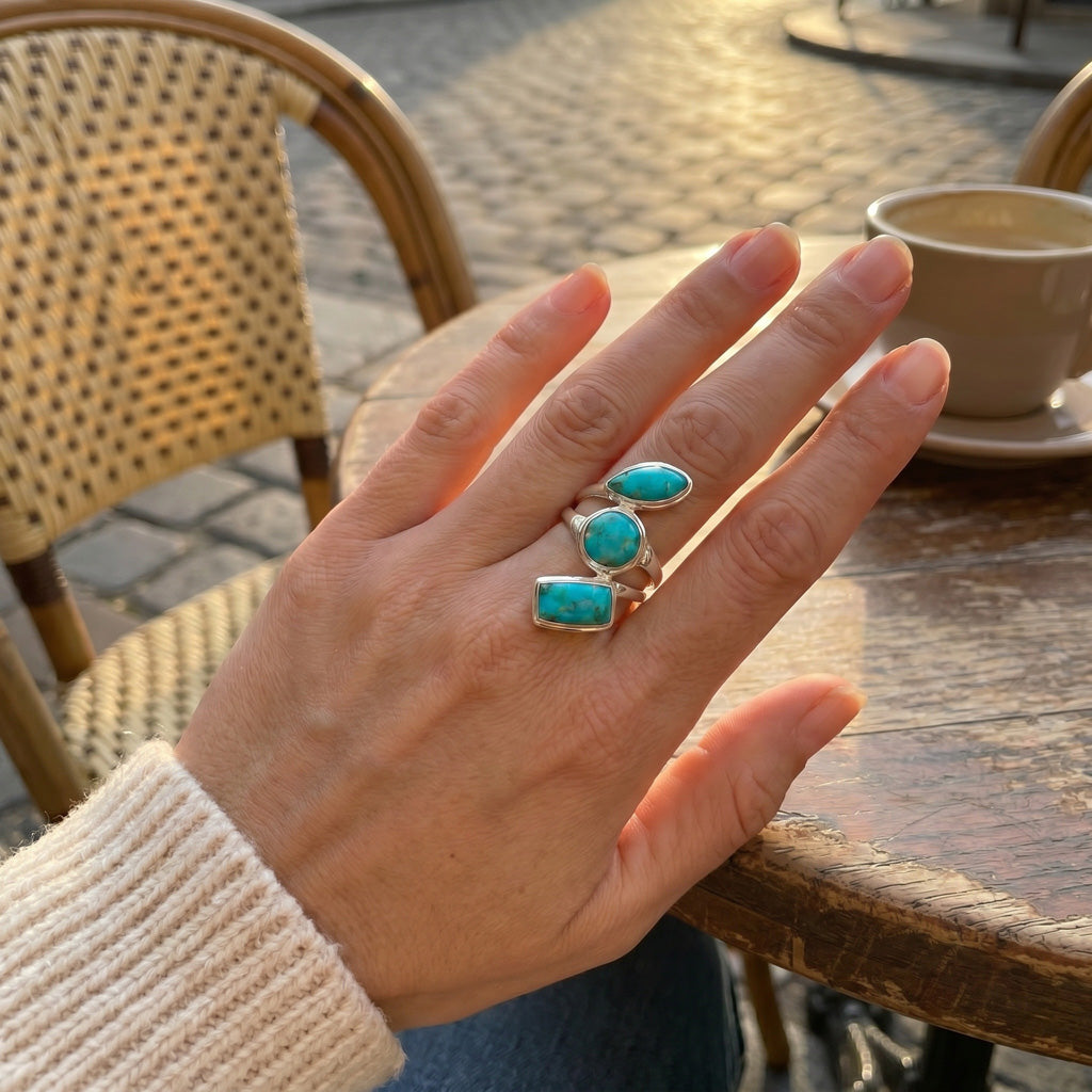 FINAL CLEARANCE - Turquoise Ring SilveryCopper™ R2516-SB-C75