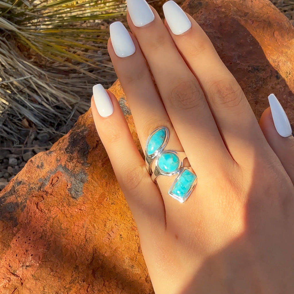 FINAL CLEARANCE - Turquoise Ring SilveryCopper™ R2516-SB-C75
