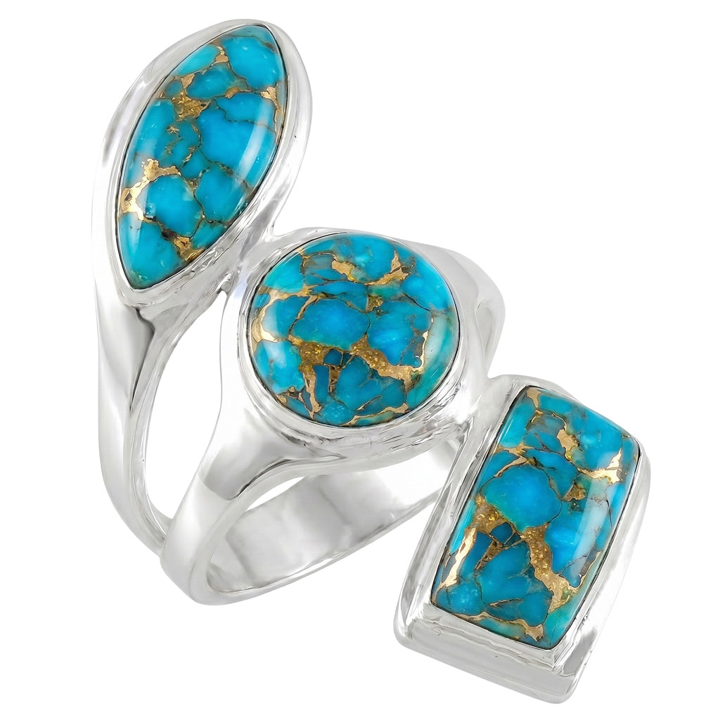 Matrix Turquoise Ring SilveryCopper™ R2516-SB-C84