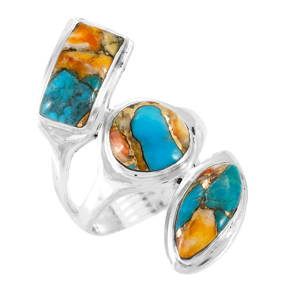 Spiny Turquoise Ring Sterling Silver R2516-C89