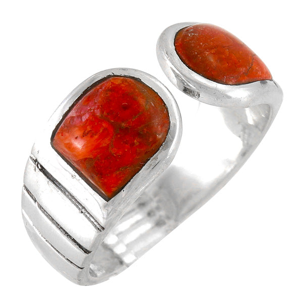 Coral Ring Sterling Silver R2517-C74