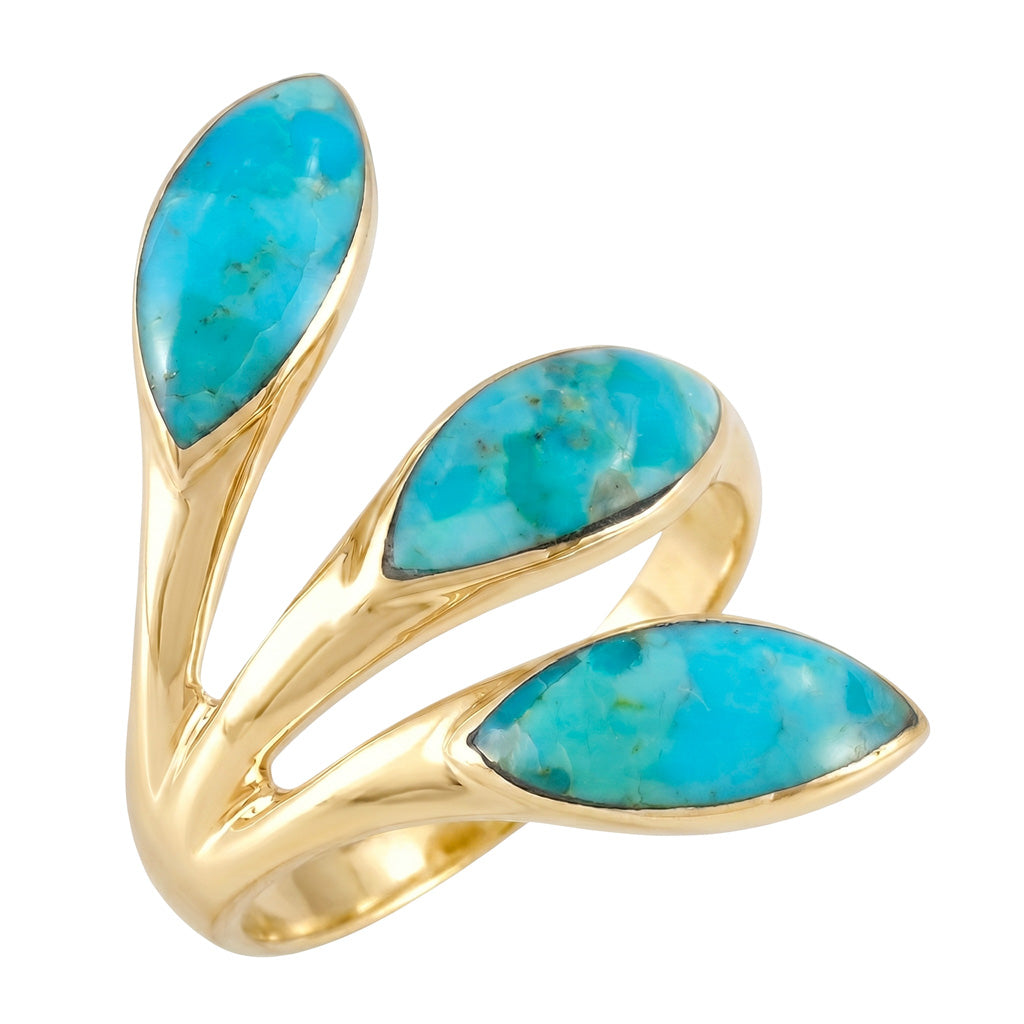Turquoise Ring GoldBrass™ R2518-GB-C75