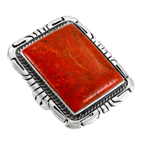 Coral Ring Sterling Silver R2520-C74