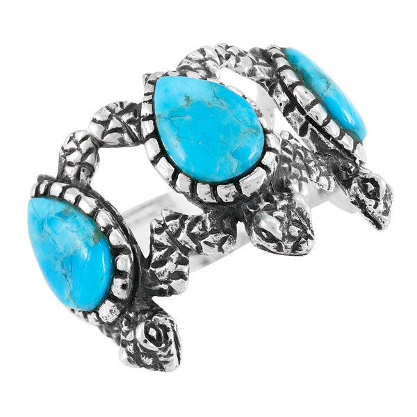 Turtle Turquoise Ring Sterling Silver R2521-C75