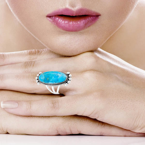 Turquoise Ring Sterling Silver R2522-C75