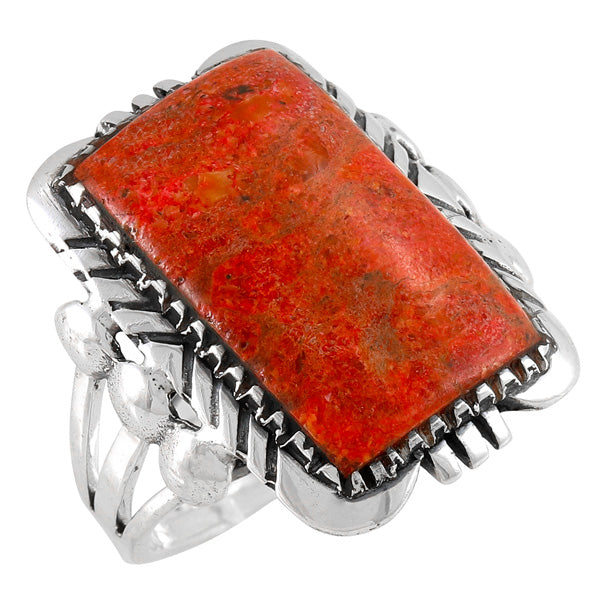 Coral Ring Sterling Silver R2523-C74