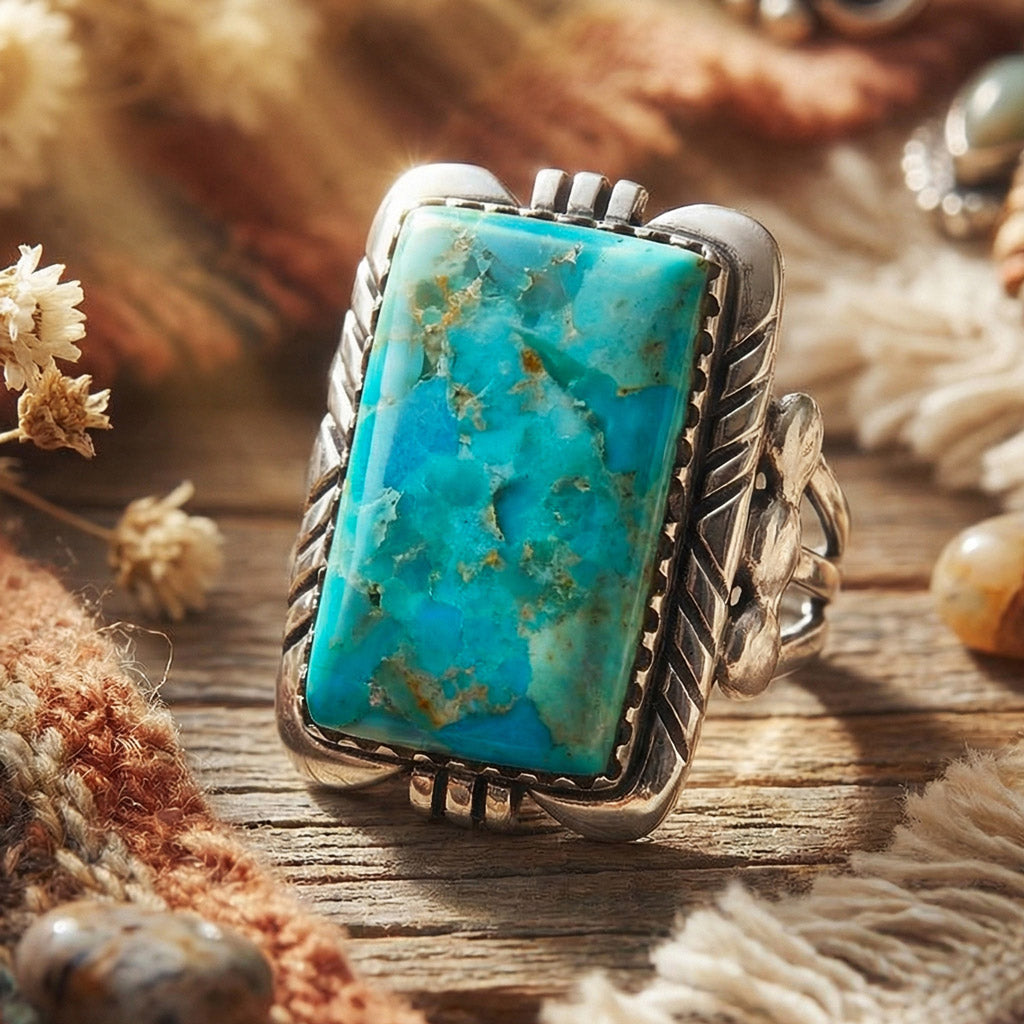 Turquoise Ring Sterling Silver R2523-C75