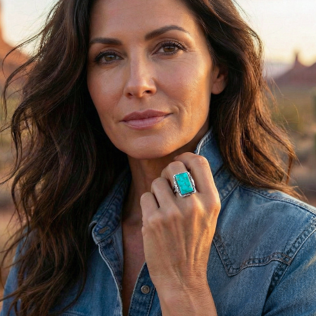 Turquoise Ring Sterling Silver R2523-C75