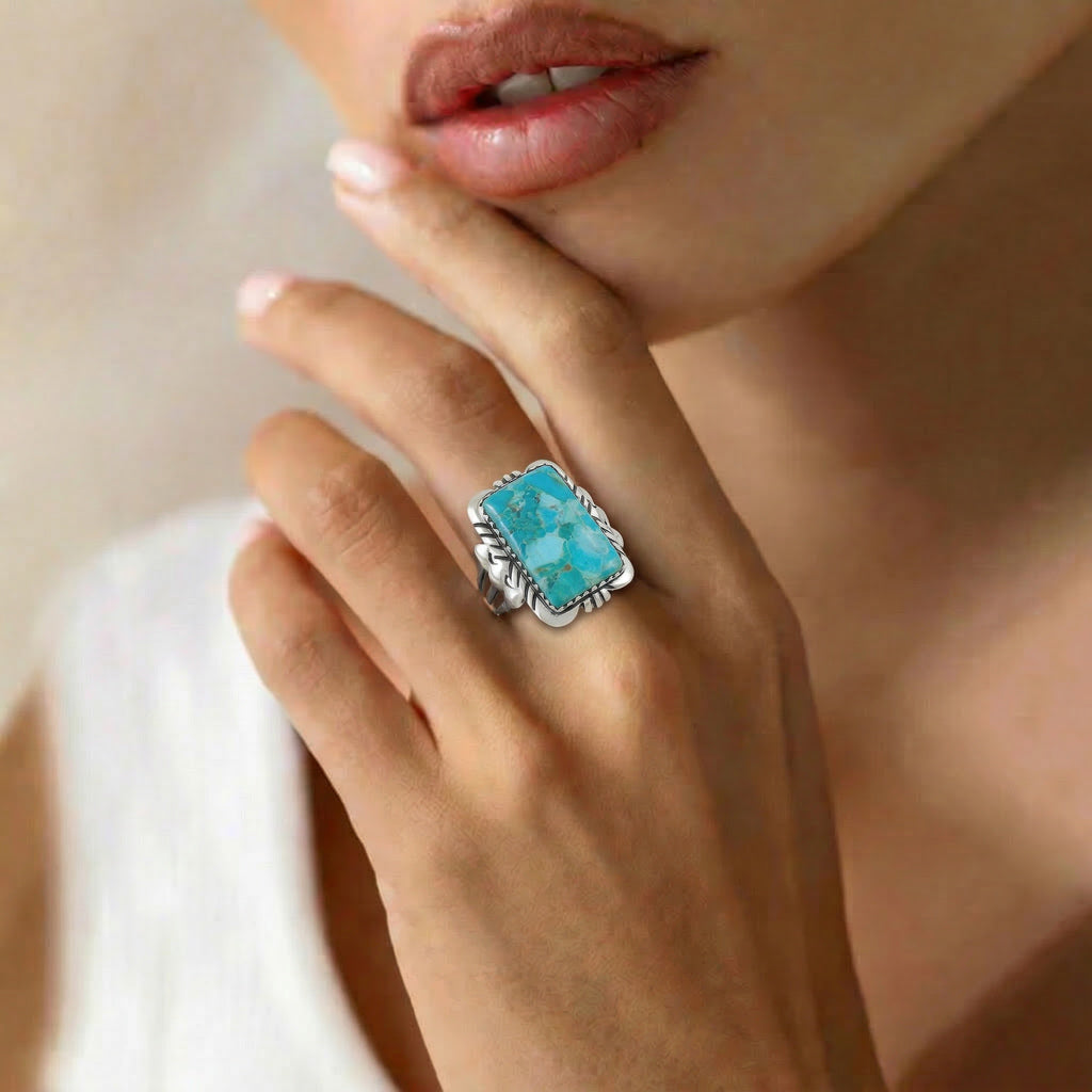 Turquoise Ring Sterling Silver R2523-C75