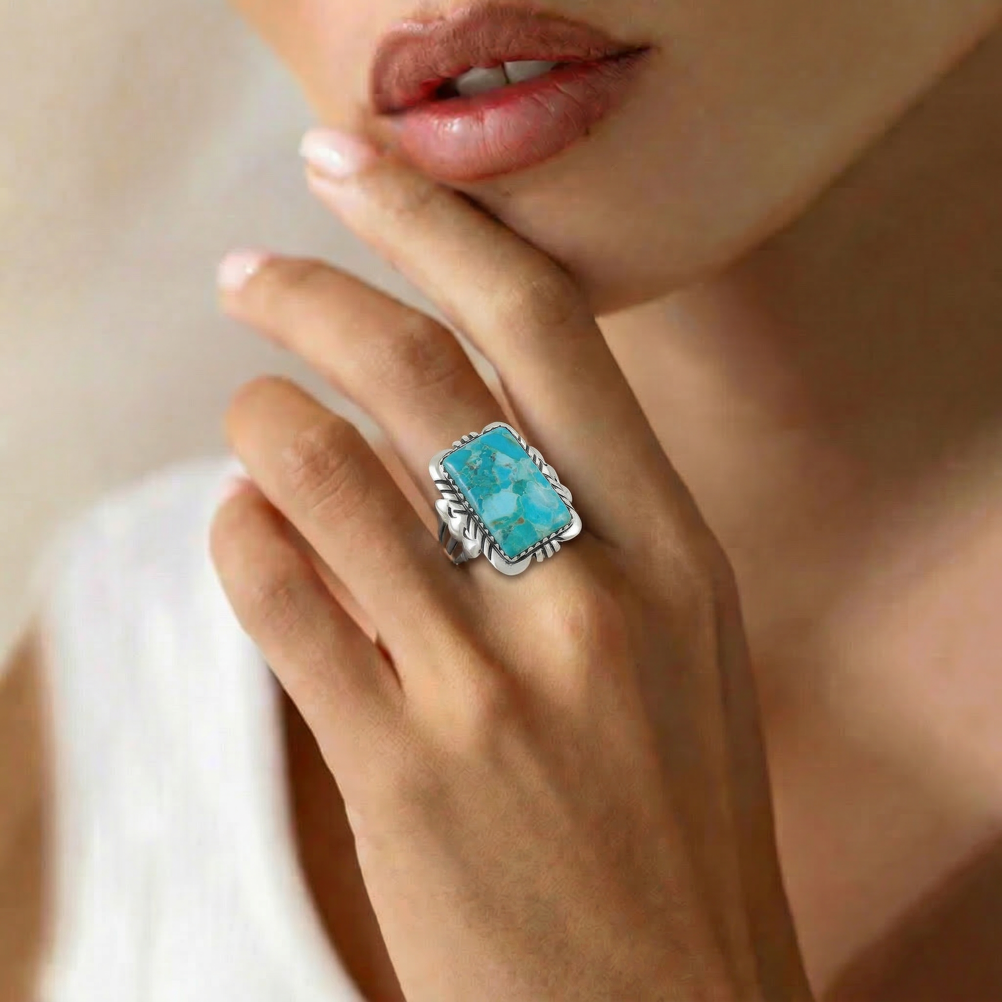 FINAL CLEARANCE - Turquoise Ring SilveryCopper™ R2523-SB-C75