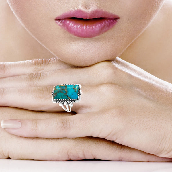 Matrix Turquoise Ring Sterling Silver R2523-C84