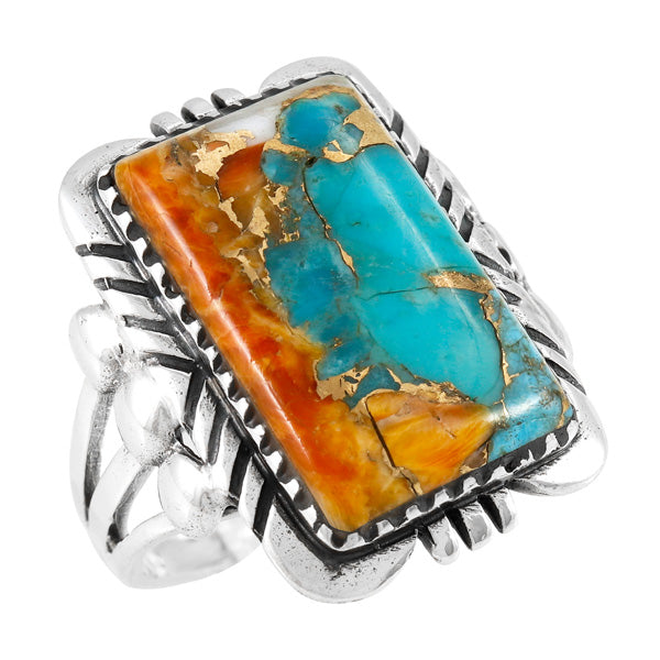 Spiny Turquoise Ring Sterling Silver R2523-C89