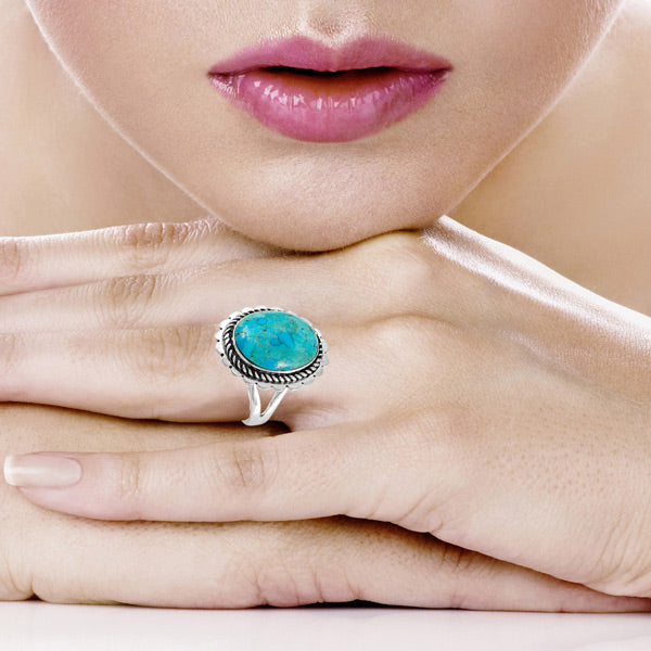 Turquoise Ring Sterling Silver R2524-C75