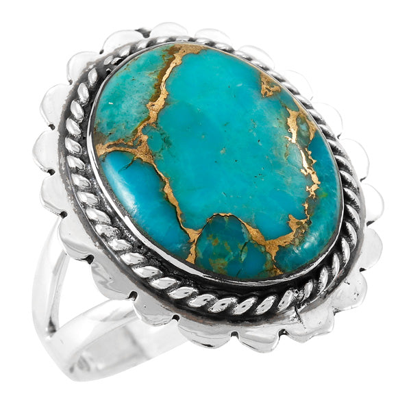 Matrix Turquoise Ring Sterling Silver R2524-C84