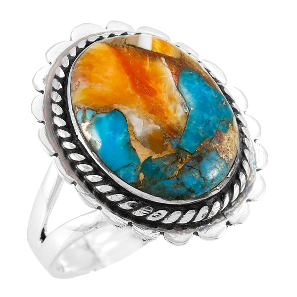 Spiny Turquoise Ring Sterling Silver R2524-C89