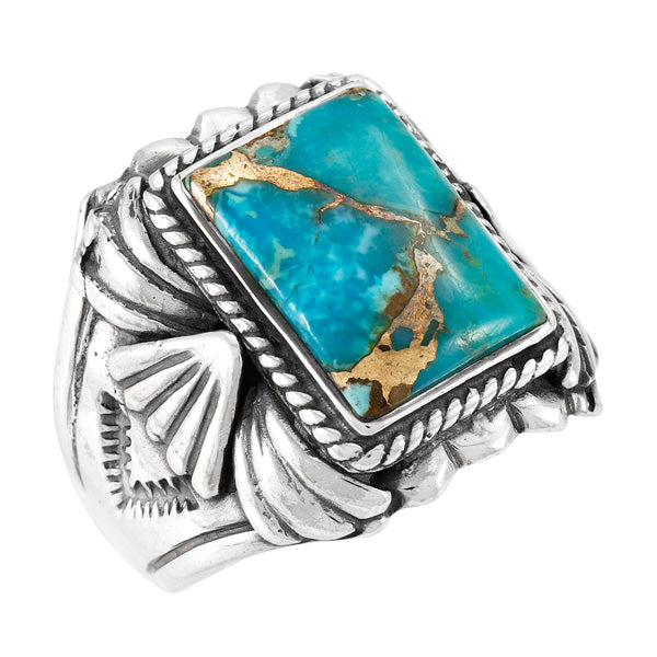 Matrix Turquoise Ring Sterling Silver R2526-C84