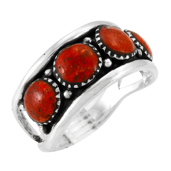 Coral Ring Sterling Silver R2527-C74