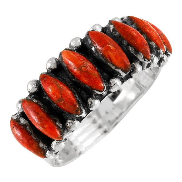 Coral Ring Sterling Silver R2528-C74