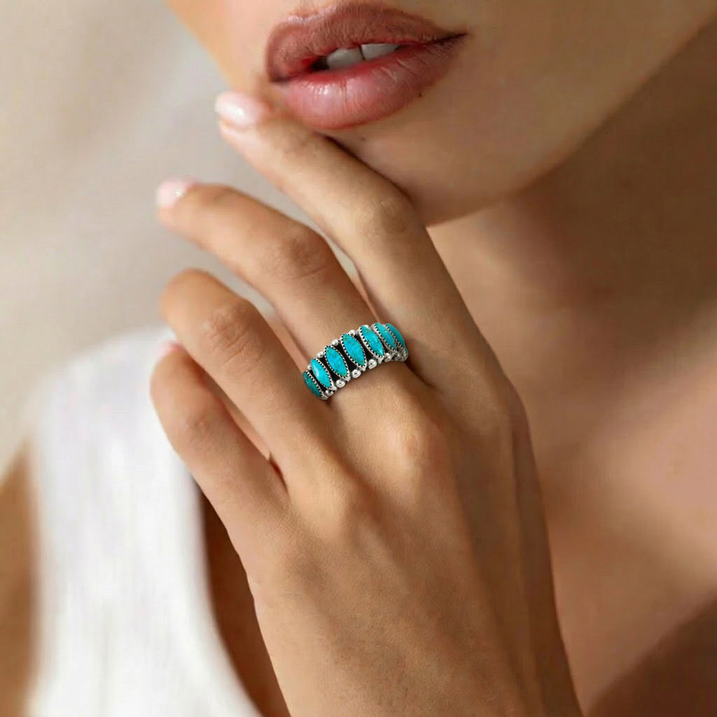 FINAL CLEARANCE - Turquoise Ring SilveryCopper™ R2528-SB-C75