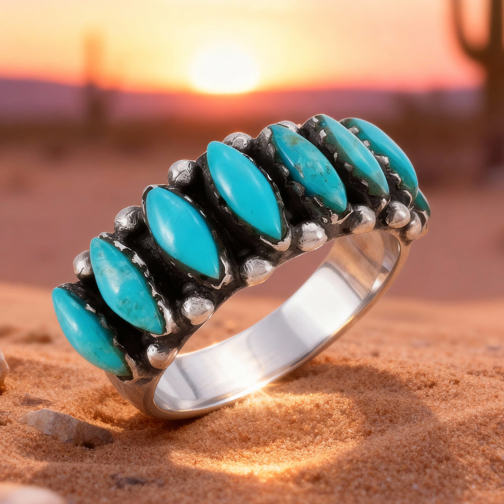 FINAL CLEARANCE - Turquoise Ring SilveryCopper™ R2528-SB-C75
