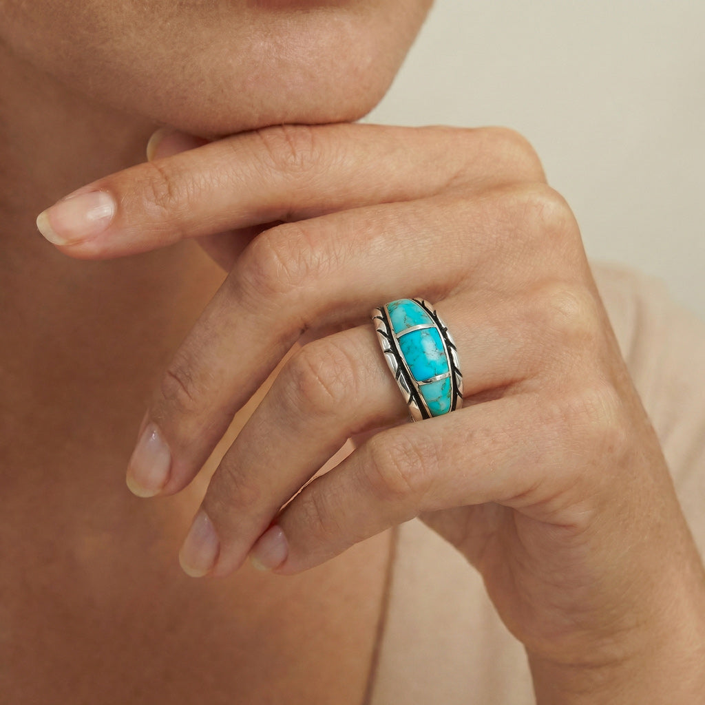 Turquoise Ring Sterling Silver R2534-C05