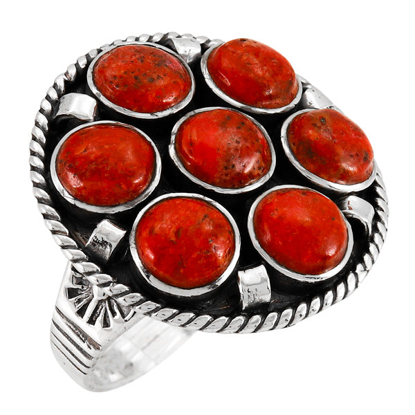 Coral Ring Sterling Silver R2538-C74