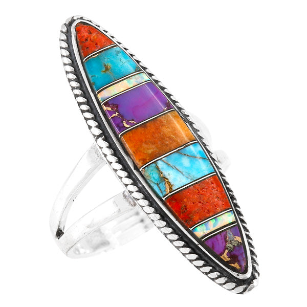 Multi-Gemstone Ring Sterling Silver R2539-C00