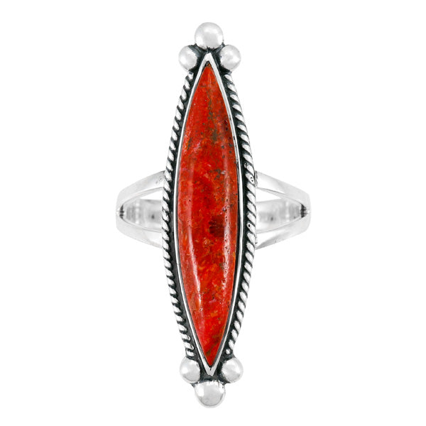 Coral Ring Sterling Silver R2540-C74