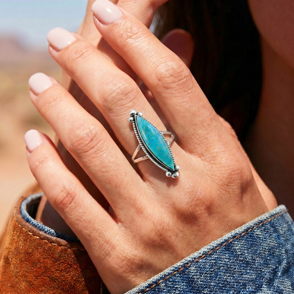 Turquoise Ring Sterling Silver R2540-C75