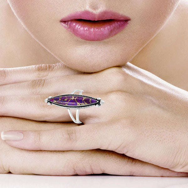 Purple Turquoise Ring Sterling Silver R2540-C77