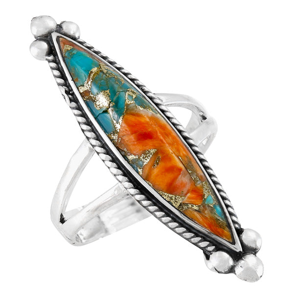 Spiny Turquoise Ring Sterling Silver R2540-C89
