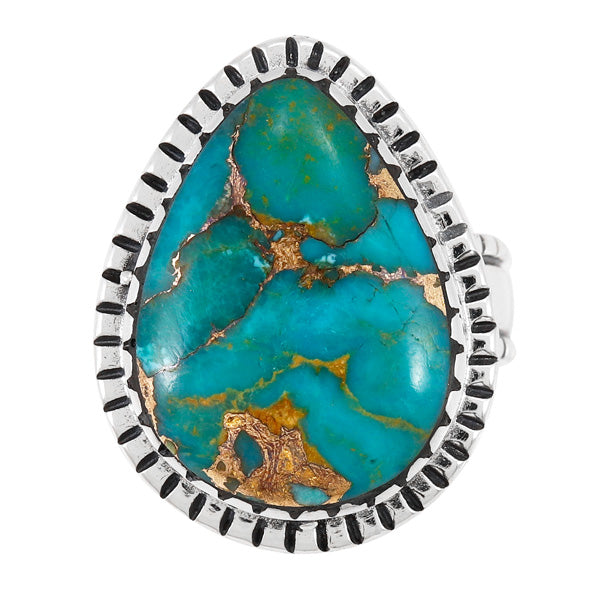 Matrix Turquoise Ring Sterling Silver R2541-C84