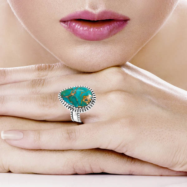 Matrix Turquoise Ring Sterling Silver R2541-C84