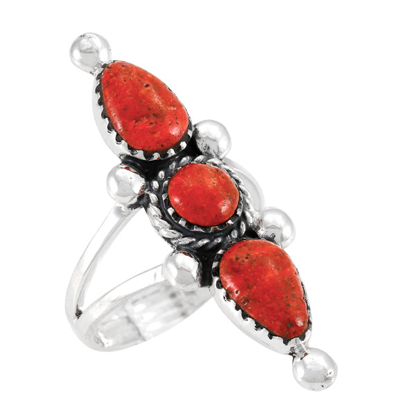 Coral Ring Sterling Silver R2542-C74