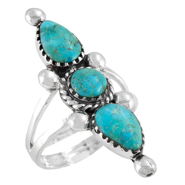 Turquoise Ring Sterling Silver R2542-C75