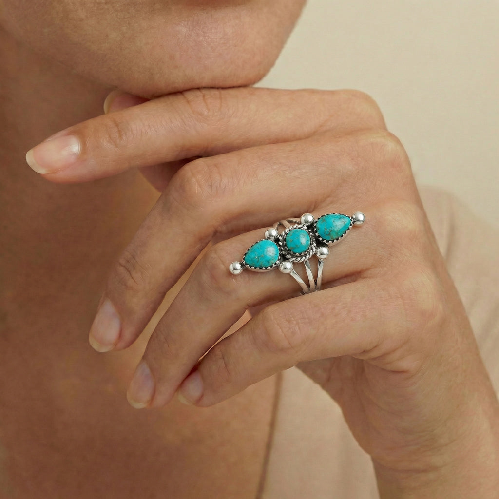Turquoise Ring Sterling Silver R2542-C75